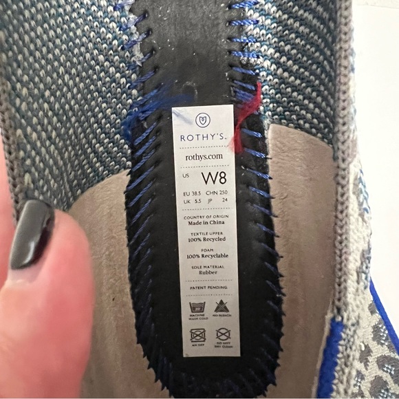 Rothy’s The Flat blue gray snow leopard print size 8 retired print - Picture 4 of 8